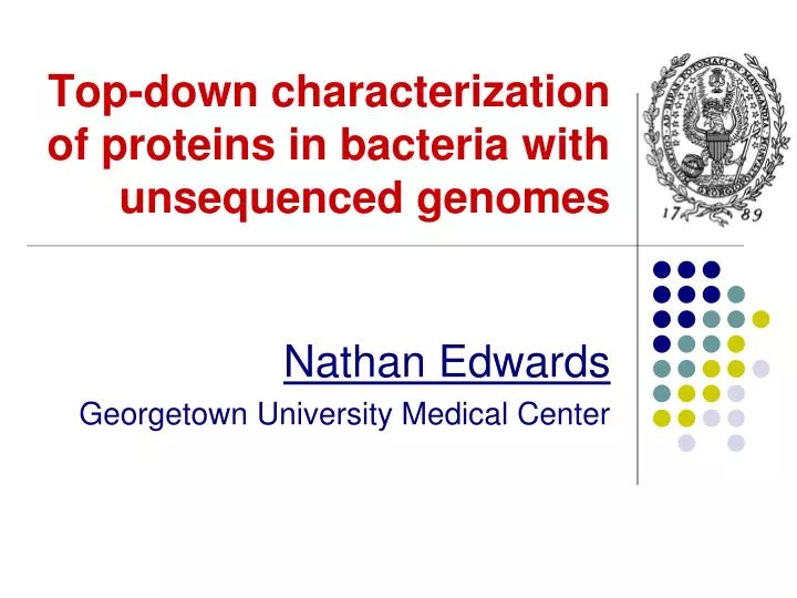 top down characterization of proteins in bacteria with unsequenced genomes