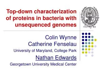 Top-down characterization of proteins in bacteria with unsequenced genomes