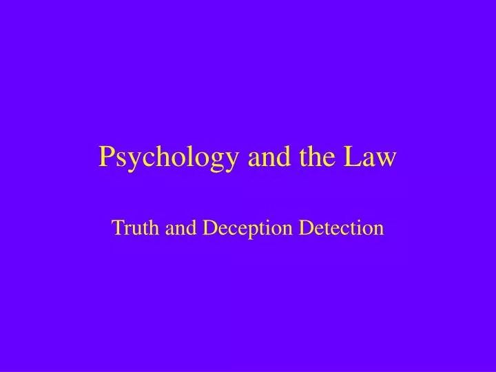 psychology and the law