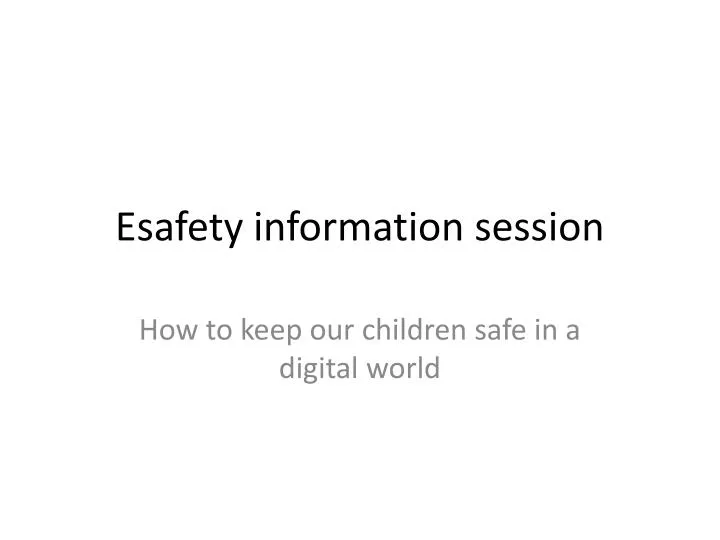 esafety information session