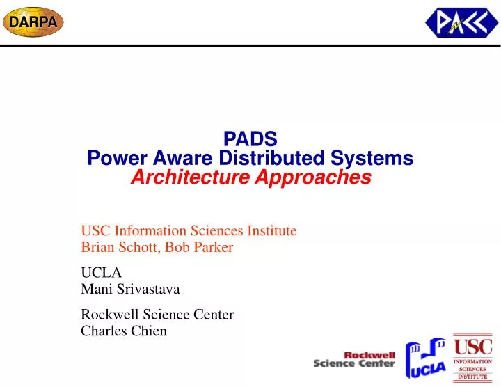 pads power aware distributed systems architecture approaches