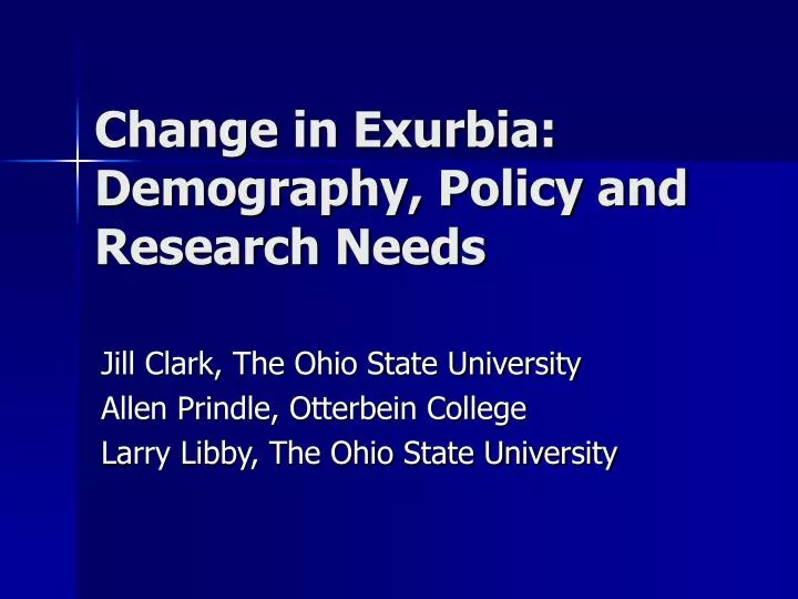 change in exurbia demography policy and research needs