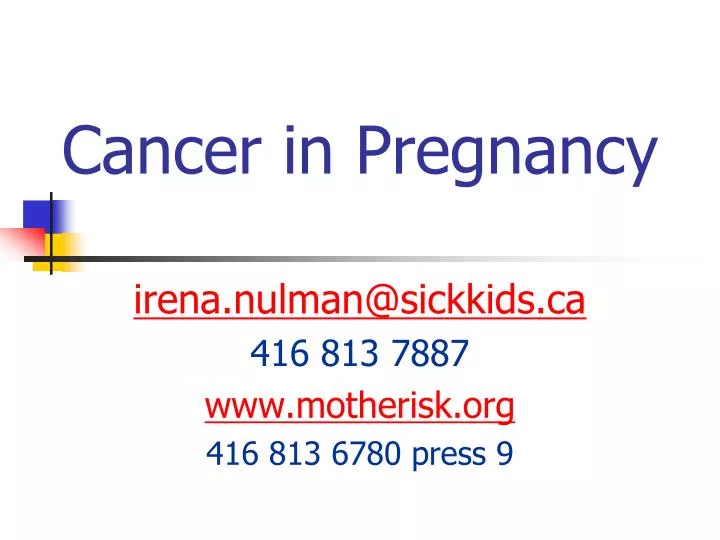 cancer in pregnancy