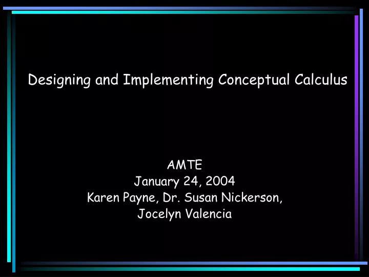designing and implementing conceptual calculus