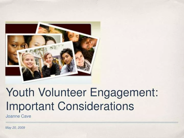 youth volunteer engagement important considerations