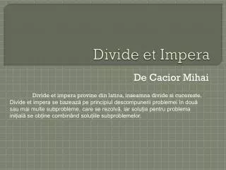 divide et impera
