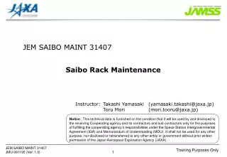 Saibo Rack Maintenance