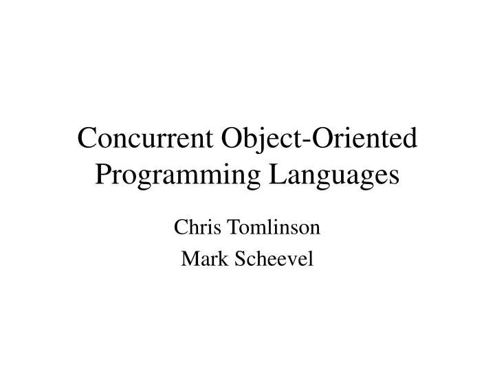 concurrent object oriented programming languages