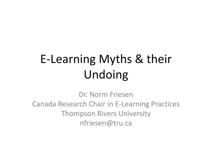 e learning myths their undoing