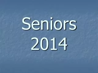 Seniors 2014