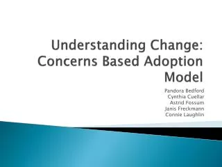 Understanding Change: Concerns Based Adoption Model