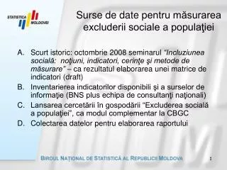 surse de date p entru m surarea excluderii sociale a popula iei