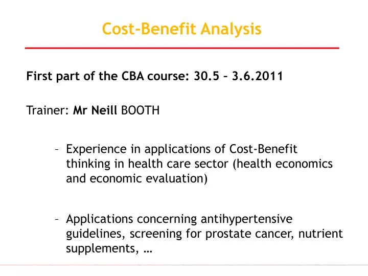 cost benefit analysis