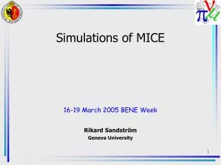 Simulations of MICE