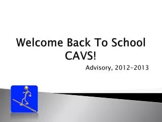 Welcome Back To School CAVS!