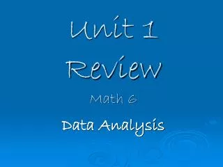 Unit 1 Review Math 6