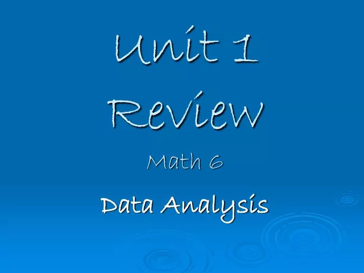 unit 1 review math 6