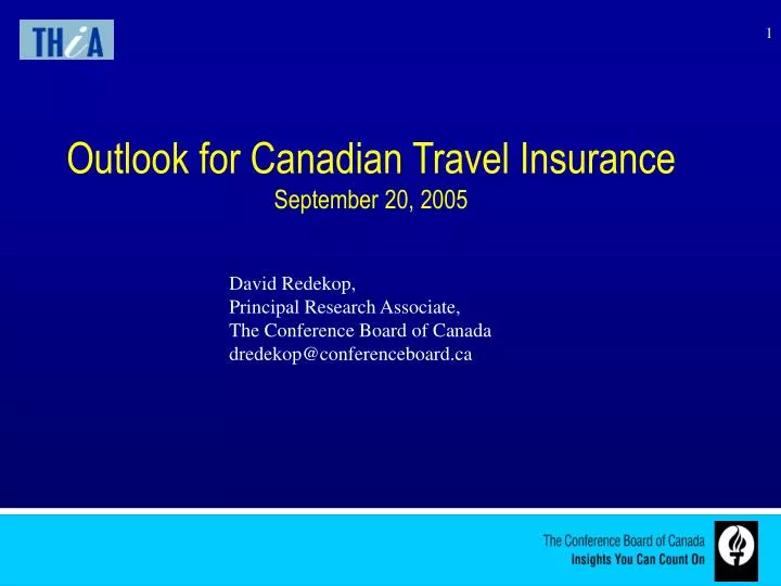 outlook for canadian travel insurance september 20 2005