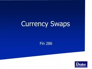 Currency Swaps