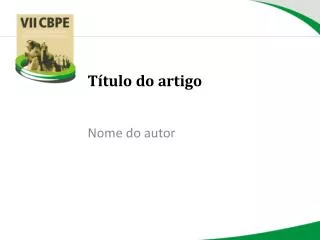 t tulo do artigo