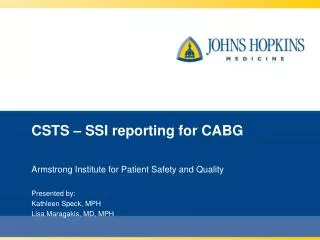 CSTS – SSI reporting for CABG