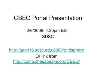 CBEO Portal Presentation