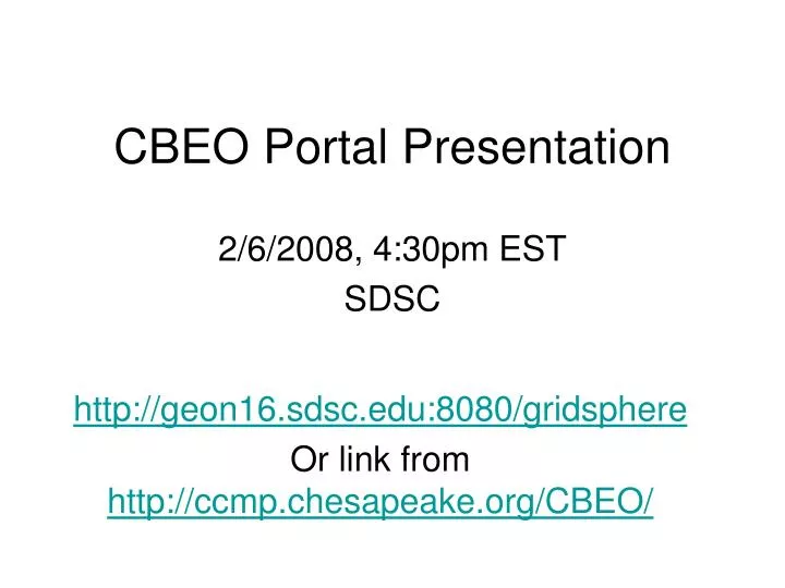 cbeo portal presentation