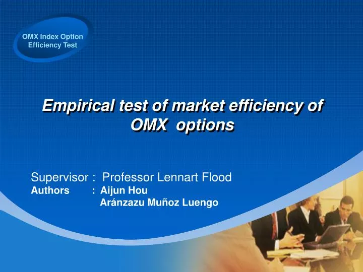 empirical test of market efficiency of omx options