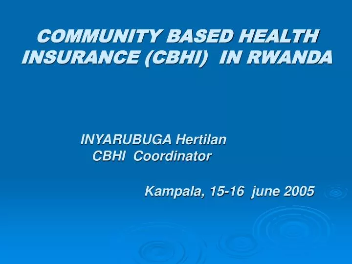 community based health insurance cbhi in rwanda