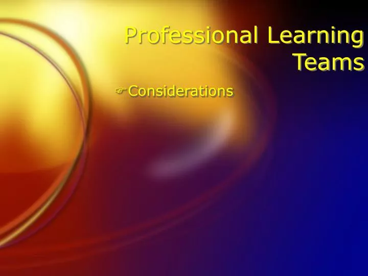 professional learning teams