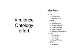 Virulence Ontology effort