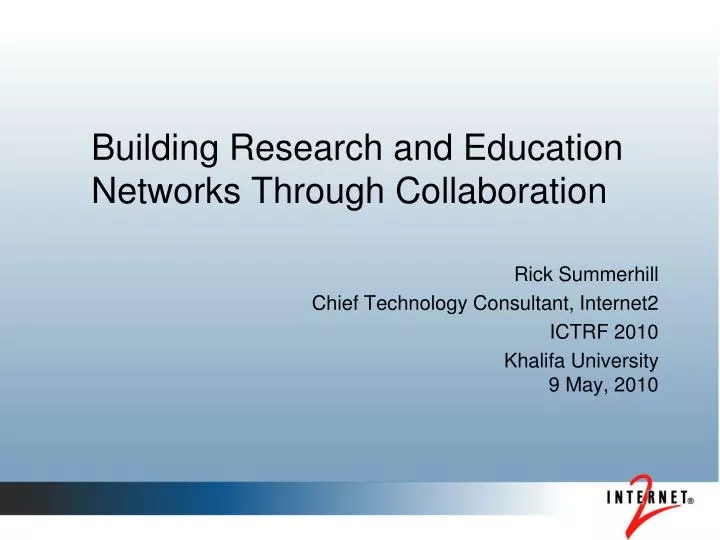 building research and education networks through collaboration
