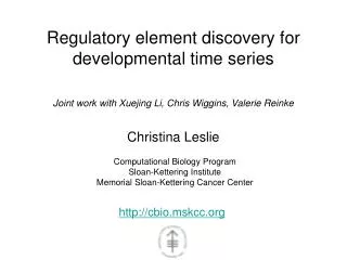 Regulatory element discovery for developmental time series