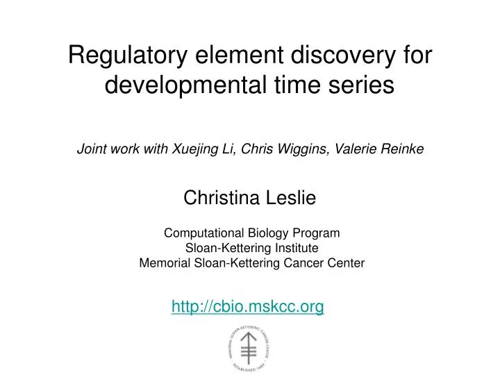 regulatory element discovery for developmental time series