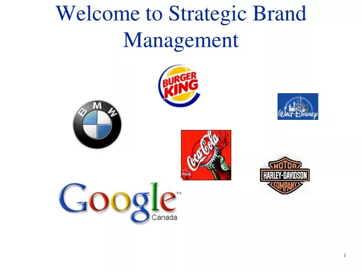 welcome to strategic brand management