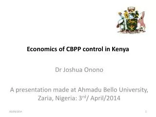 Economics of CBPP control in Kenya