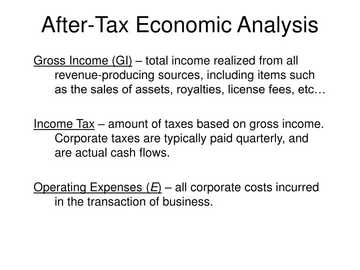 after tax economic analysis