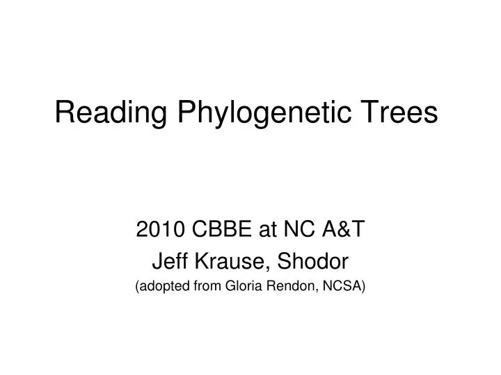 reading phylogenetic trees