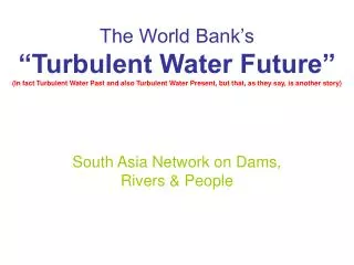 South Asia Network on Dams, Rivers &amp; People