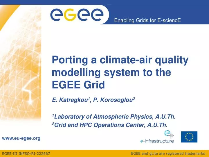 porting a climate air quality modelling system to the egee grid