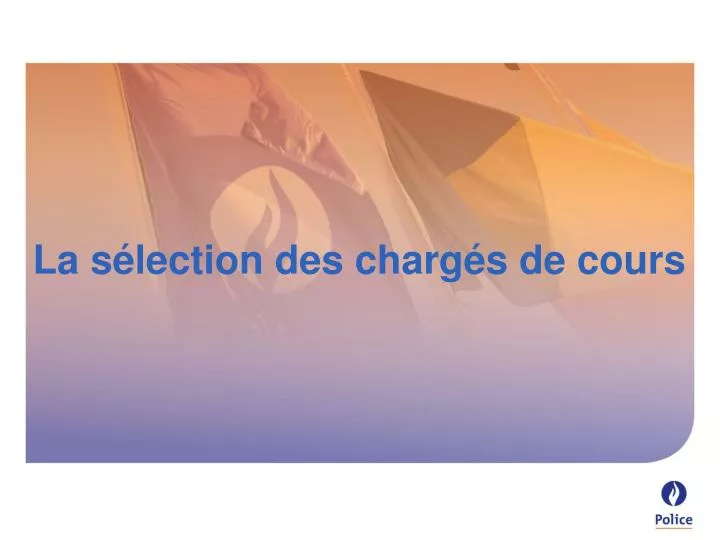 la s lection des charg s de cours