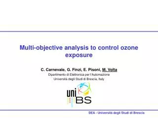 Multi-objective analysis to control ozone exposure