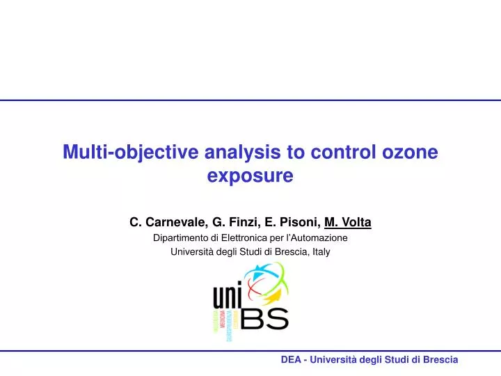 multi objective analysis to control ozone exposure