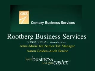 Rootberg Business Services NASDAQ: CBIZ • cbiz