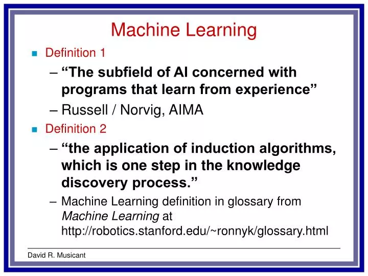 machine learning