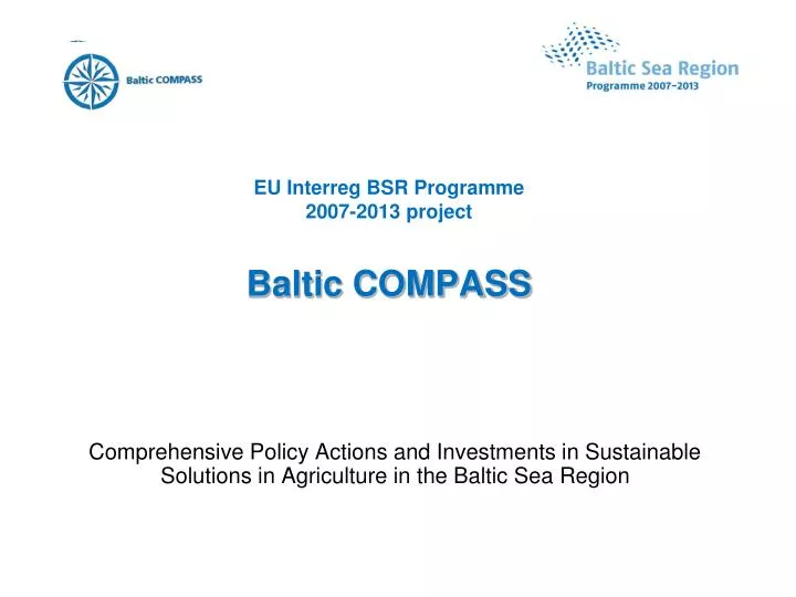 eu interreg bsr programme 2007 2013 project baltic compass