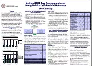 Multiple Child Care Arrangements and Young Children’s Behavioral Outcomes Taryn W. Morrissey