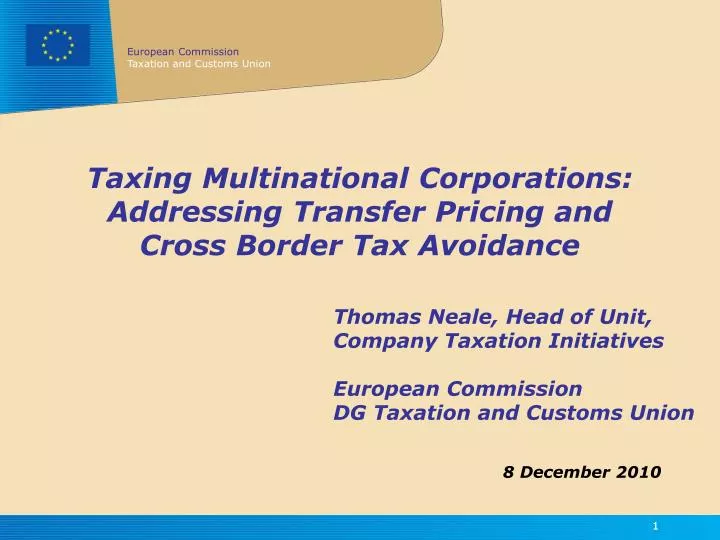 taxing multinational corporations addressing transfer pricing and cross border tax avoidance