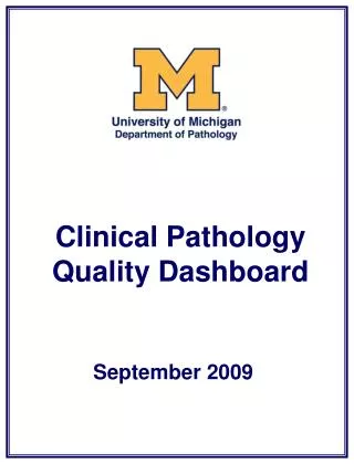 Clinical Pathology Quality Dashboard