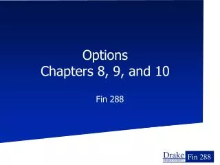 Options Chapters 8, 9, and 10